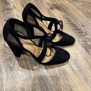 Christian Siriano Black Mesh Heels